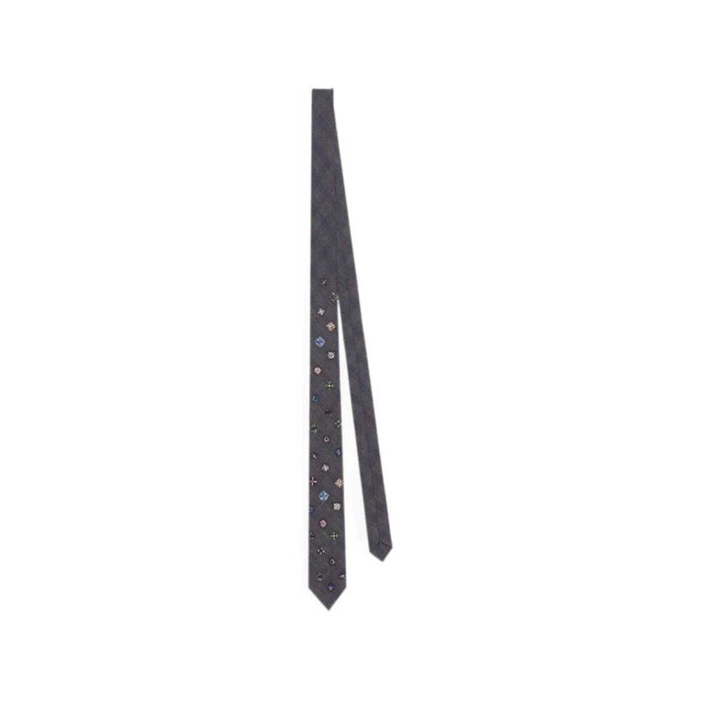 Dries Van Noten Men Embroidered Wool Tie